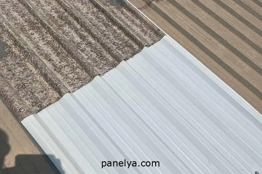 Poliéster y policarbonato en una cubierta