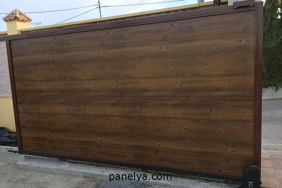 Barra oblicua África estanque Precio Panel sándwich fachada imitación madera 40 mm - Panelya
