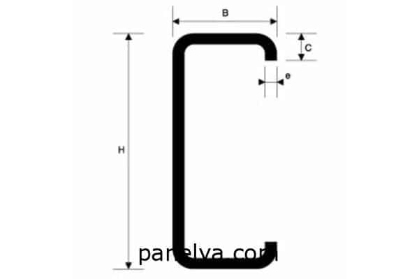 Correa tipo C galvanizada esquema